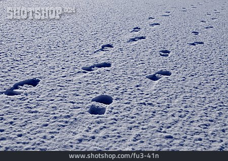 
                Fußspur, Spur, Schneespur                   