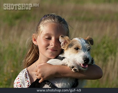 
                Mädchen, Tierliebe, Parson Russell Terrier                   