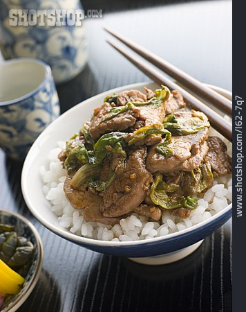 
                Reisgericht, Fleischgericht, Japanische Küche                   