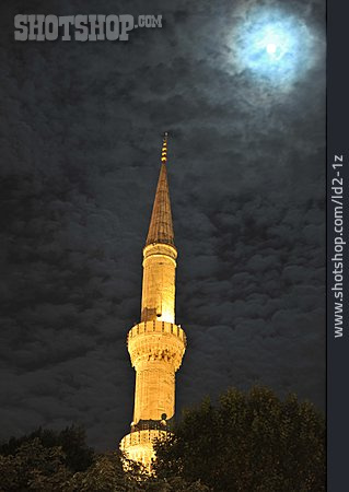 
                Sultan-ahmed-moschee, Mondschein, Minarett                   