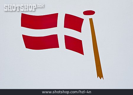 
                Flagge, Gemalt, Dänemark                   