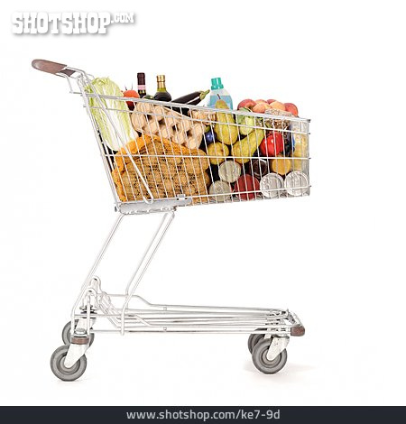
                Einkaufen, Lebensmittel, Einkaufswagen                   