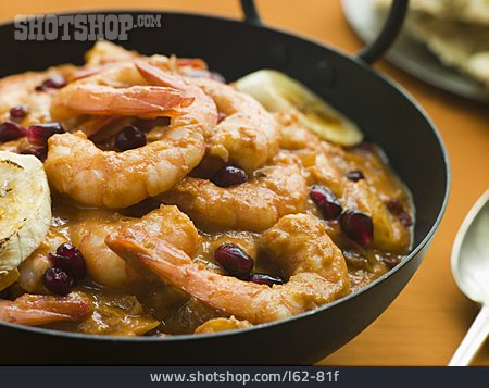 
                Shrimps, Pfannengericht, Currygericht                   