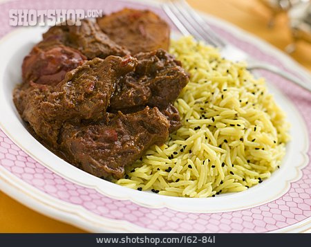 
                Indische Küche, Tellergericht, Vindalho                   