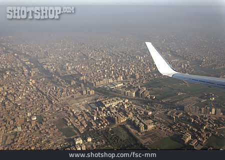 
                Stadtansicht, Landeanflug, Kairo                   