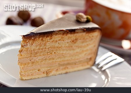 
                Tortenstück, Nuss-nougat-torte                   