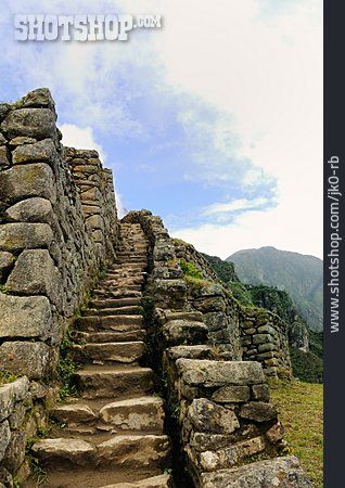 
                Ruine, Steintreppe, Machu Picchu                   