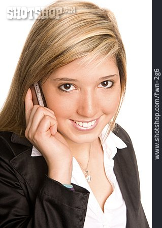 
                Mobile Kommunikation, Telefonieren, Geschäftsfrau                   
