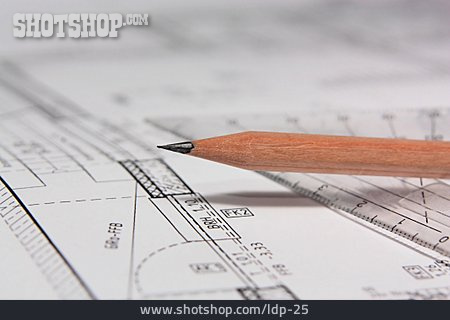 
                Bleistift, Bauplan, Bauzeichnung                   