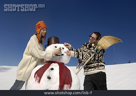 
                Couple, Winter, Snowman                   