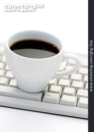 
                Tastatur, Kaffeepause, Kaffeetasse                   