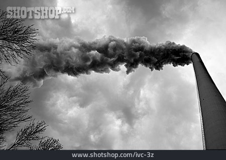 
                Schornstein, Rauchwolke, Emission                   