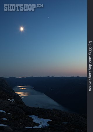 
                Horizont, Mondschein, Fjord                   