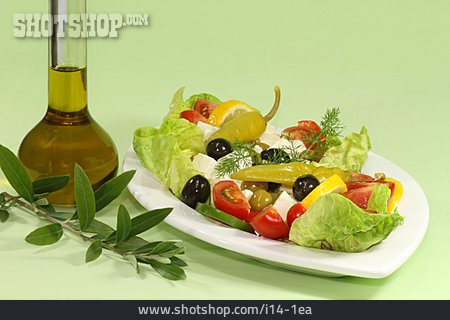 
                Salat, Olivenöl, Griechischer Salat                   
