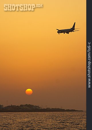 
                Reise & Urlaub, Sonnenuntergang, Flugzeug                   