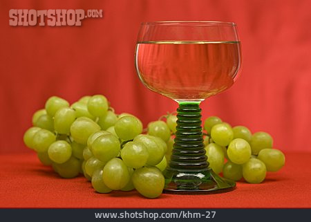 
                Weinglas, Weintraube, Weißwein                   