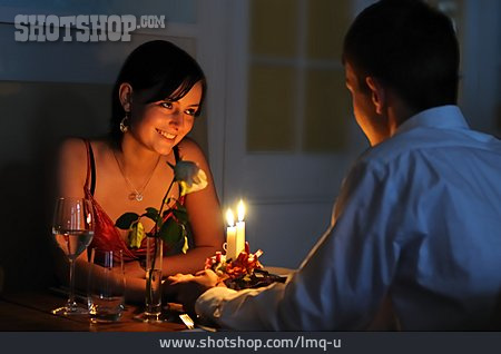 
                Paar, Verliebt, Abendessen, Candle-light-dinner                   