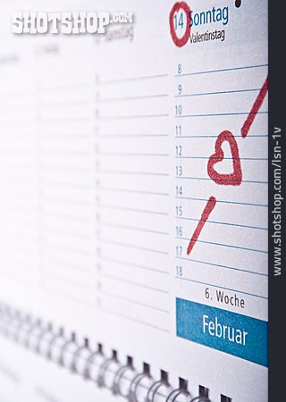 
                Liebe, Valentinstag, Kalenderblatt                   