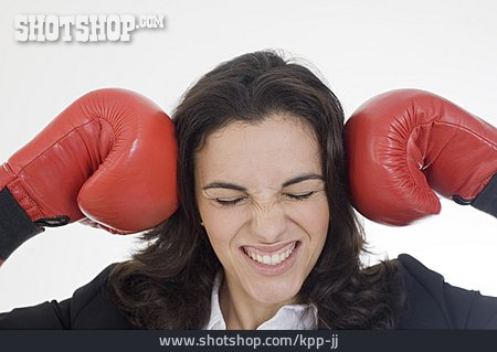 
                Stress & Belastung, Boxerin, Geschäftsfrau                   
