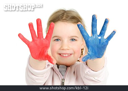 
                Mädchen, Malen, Fingerfarbe                   