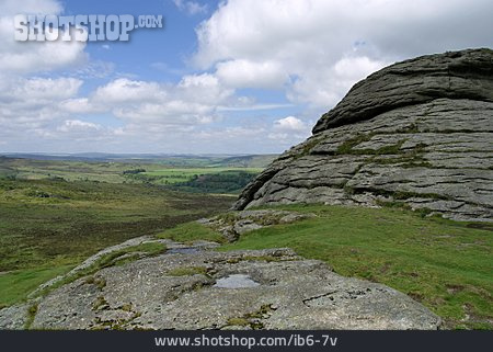 
                Fels, England, Hochmoor, Dartmoor                   