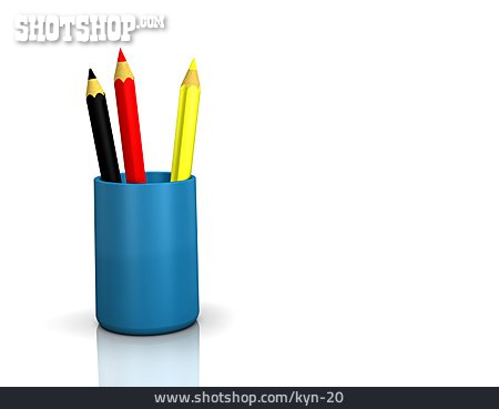 
                Stift, Buntstift, Deutschlandfarben, Becher                   