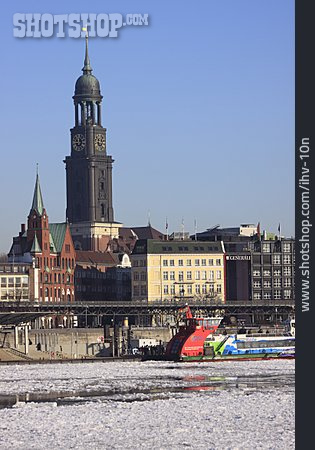 
                Hafen, Hamburg, Michel, Eisgang, Sankt Michaelis                   
