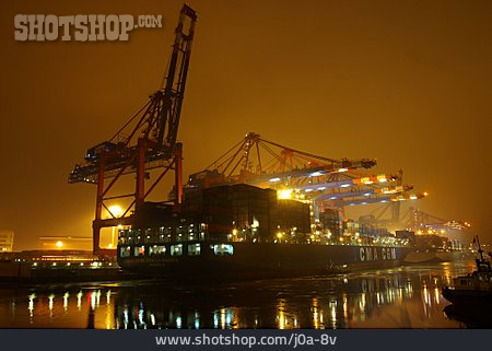 
                Containerschiff, Containerterminal, Frachthafen                   