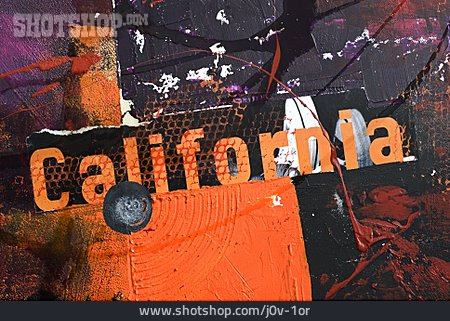 
                Malerei, Abstrakt, Collage, California                   
