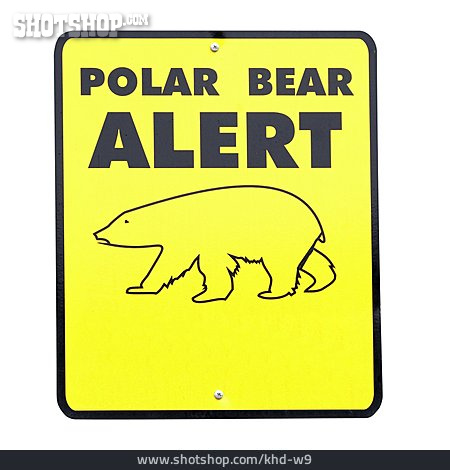 
                Warnschild, Polarbär, Alert                   