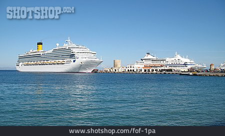 
                Hafen, Kreuzfahrtschiff, Rhodos                   