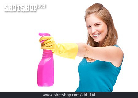 
                Putzen, Sprühflasche, Hausfrau                   