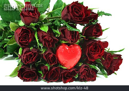 
                Herz, Valentinstag, Rote Rose, Rosenstrauß                   
