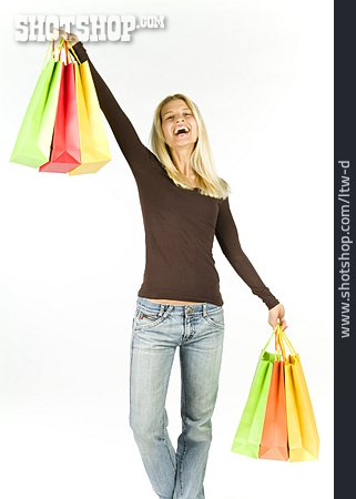 
                Junge Frau, Frau, Einkauf & Shopping, Kaufrausch                   