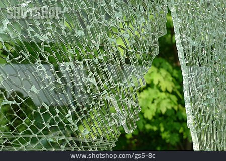 
                Glas, Zerbrochen, Fensterscheibe                   