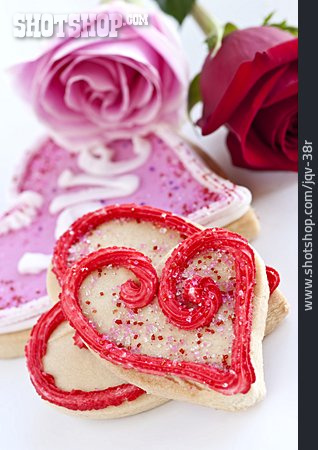 
                Liebe, Rose, Herz, Keks                   