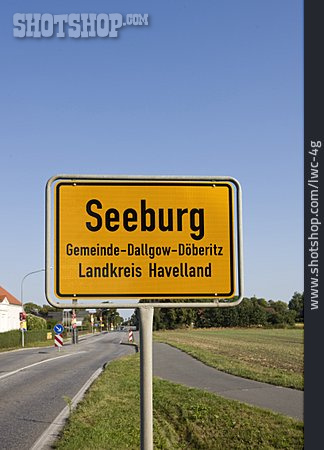 
                Havelland, Ortseingangsschild, Seeburg                   