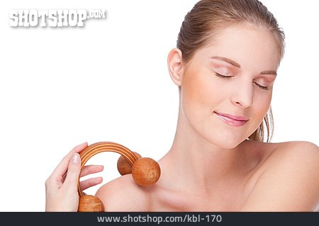 
                Young Woman, Body Care, Massaging                   