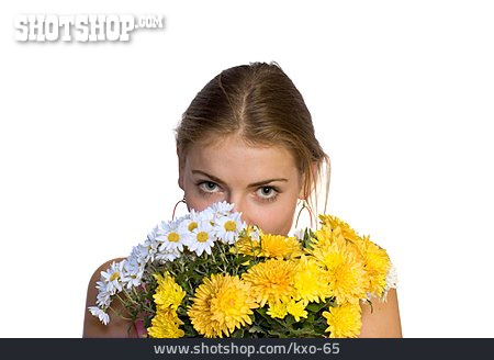 
                Duft, Blumenstrauß, Riechen                   