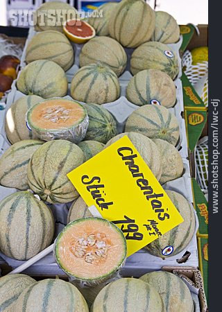 
                Melone, Preisschild, Charentais-melone                   