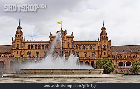 
                Springbrunnen, Sevilla, Plaza De Espana                   