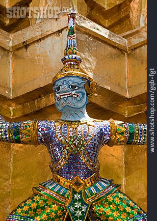 
                Wat Phra Kaeo, Karyatide, Karyatidestatue                   