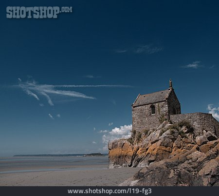 
                Küste, Kapelle, Mont-saint-michel                   