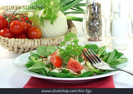
                Feldsalat, Salatteller, Fenchelsalat                   
