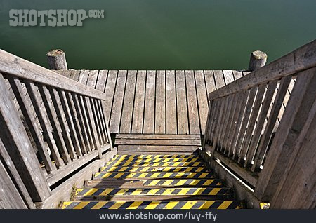 
                Treppe, Holzsteg, Pier, Abwärts                   