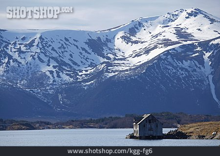 
                Gebirge, Haus, Norwegen, Fjord                   