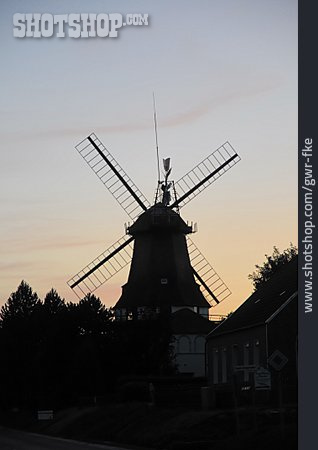
                Silhouette, Windmühle                   