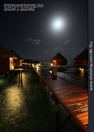 
                Mondschein, Malediven, Wasserpavillon                   