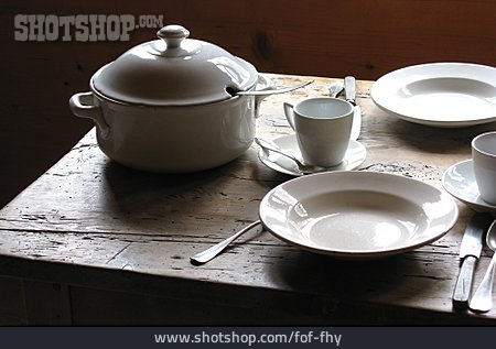
                Table, Dishware, Table Cover, Place Setting, Rustic                   