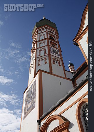 
                Kirchturm, Kloster, Klosterkirche, Andechs                   
